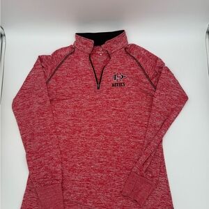 San Diego Aztecs College Red Quarter-Zip Sweatshirt Thumbhole Athleisure Sporty